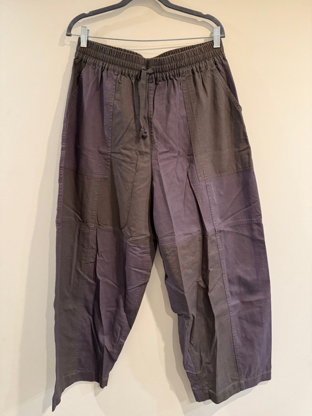 ASOS Men's Patchwork Drawstring Cargo Pants - Purple/grey